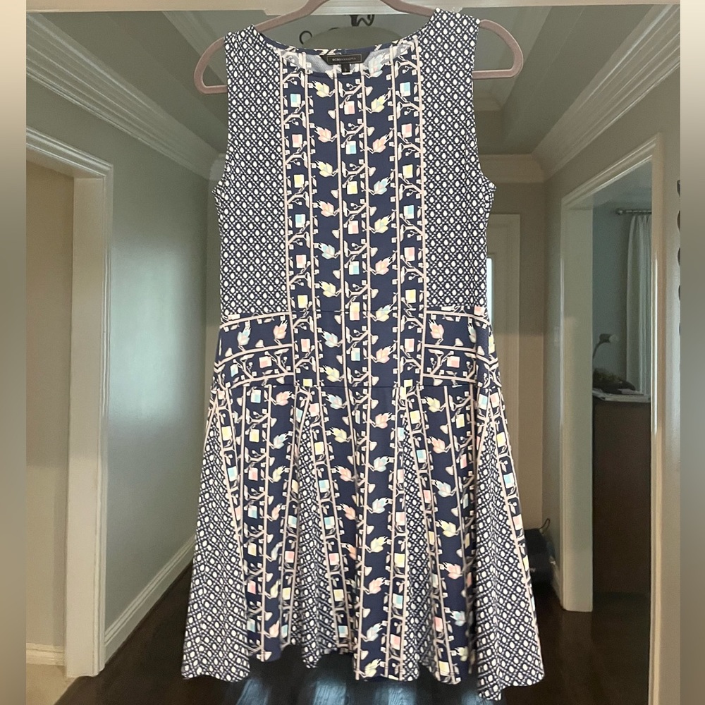 BCBG Blue Patterned Floral Mini Dress